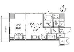 RESIDIA神楽坂2 1DKの間取図画像