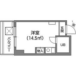 コア伝通院アネックス ワンルームの間取図画像