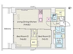 S.COURT 2LDKの間取図画像