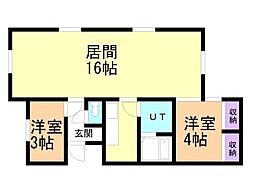札幌市厚別区厚別中央四条5丁目マンション 2LDKの間取図画像