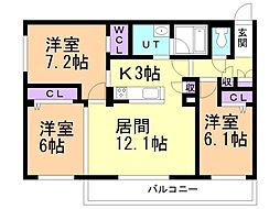 間取図画像 3LDK