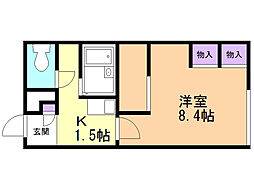 レオパレスカストル 1Kの間取図画像