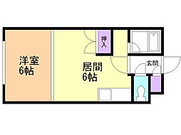 ロアール厚別東 1DKの間取図画像