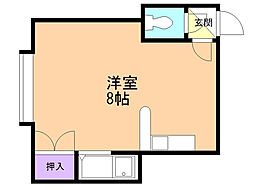 アーバン厚別 ワンルームの間取図画像
