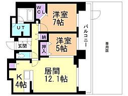 アルビオ・ガーデンひばりが丘 2LDKの間取図画像