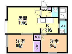 エステートピアL 2LDKの間取図画像