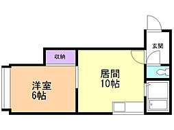 グリーンコート青葉 1LDKの間取図画像
