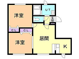 SPAZiO-M 2LDKの間取図画像