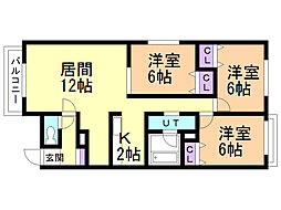 ブラウンウッド3 3LDKの間取図画像