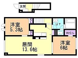 緑ヶ丘テラス 2LDKの間取図画像