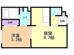 ラ・エスタシオン 1LDKの間取図画像