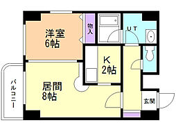 ブリッジひばりが丘 1LDKの間取図画像