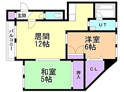 カントリーアヴェニュー 2LDKの間取図画像