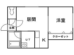 グラディート厚別 1LDKの間取図画像