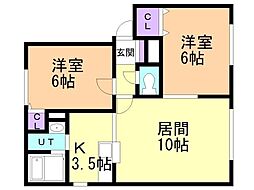 ハイセレールシャイニング壱番館 2LDKの間取図画像