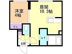 グラシオン 1LDKの間取図画像