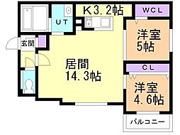 A-bic厚別中央(A棟) 2LDKの間取図画像