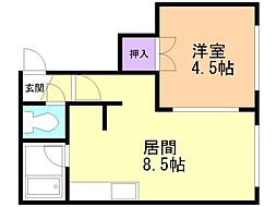 サウス厚別 1LDKの間取図画像