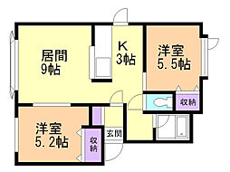 1999MSKコーポ 2LDKの間取図画像