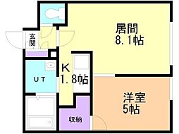 ポーザひばりが丘 1DKの間取図画像