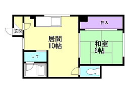 コーポK 1LDKの間取図画像