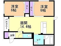 ネオストリーム2 2LDKの間取図画像