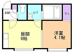アインバウム 1DKの間取図画像