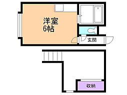 リバティ ワンルームの間取図画像