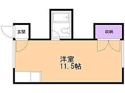 上栄ハイツ ワンルームの間取図画像