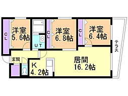a-bic新札幌 3LDKの間取図画像