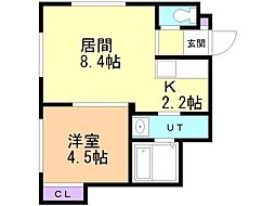 PermanentArkBless北広島 1LDKの間取図画像