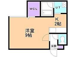 パークアベニュー北広島 1Kの間取図画像