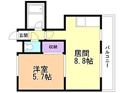 レインボーカズ栄通21丁目 1LDKの間取図画像