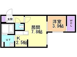 札幌市厚別区厚別南2丁目マンション 1LDKの間取図画像