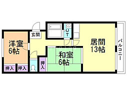 フォーレストメモリー 2LDKの間取図画像