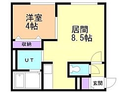 ｅｃｏａ厚別中央 3階1LDKの間取り