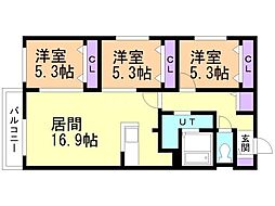ZABOHILLSKITAHIROSIMA1 3LDKの間取図画像