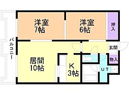 メゾン・ド・ケリー 2LDKの間取図画像