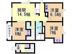 クレール弐番館 3LDKの間取図画像