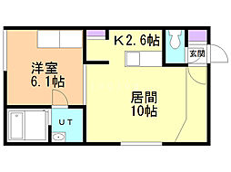 トラピース新札幌 1LDKの間取図画像
