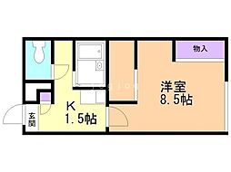 レオパレスKYOEI 1Kの間取図画像