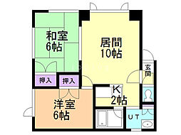 ハイツカーサ・ヴィラ 2LDKの間取図画像