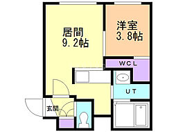 テラン厚別 1LDKの間取図画像