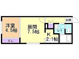 CLASSIhibarigaoka 1LDKの間取図画像