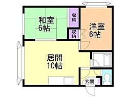 ハイツSN 2LDKの間取図画像
