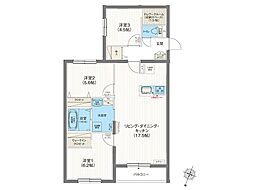 エフュート新さっぽろ 3LDKの間取図画像