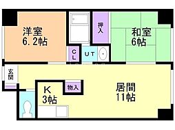 アクティブプラザ厚別東 2LDKの間取図画像