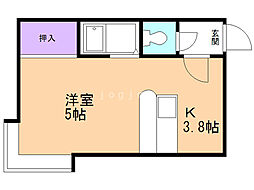イオボヌール新札幌 1Kの間取図画像