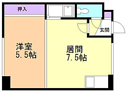 パークヒルズ新札幌 1LDKの間取図画像