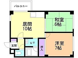 エリザベート新札幌 2LDKの間取図画像